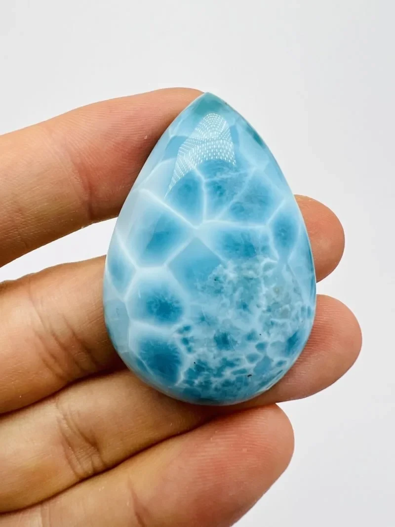 Close-up of Larimar's glossy luster