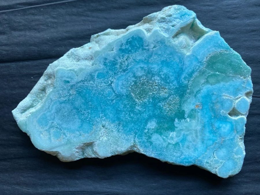 A blue Larimar rough or slab specimen.