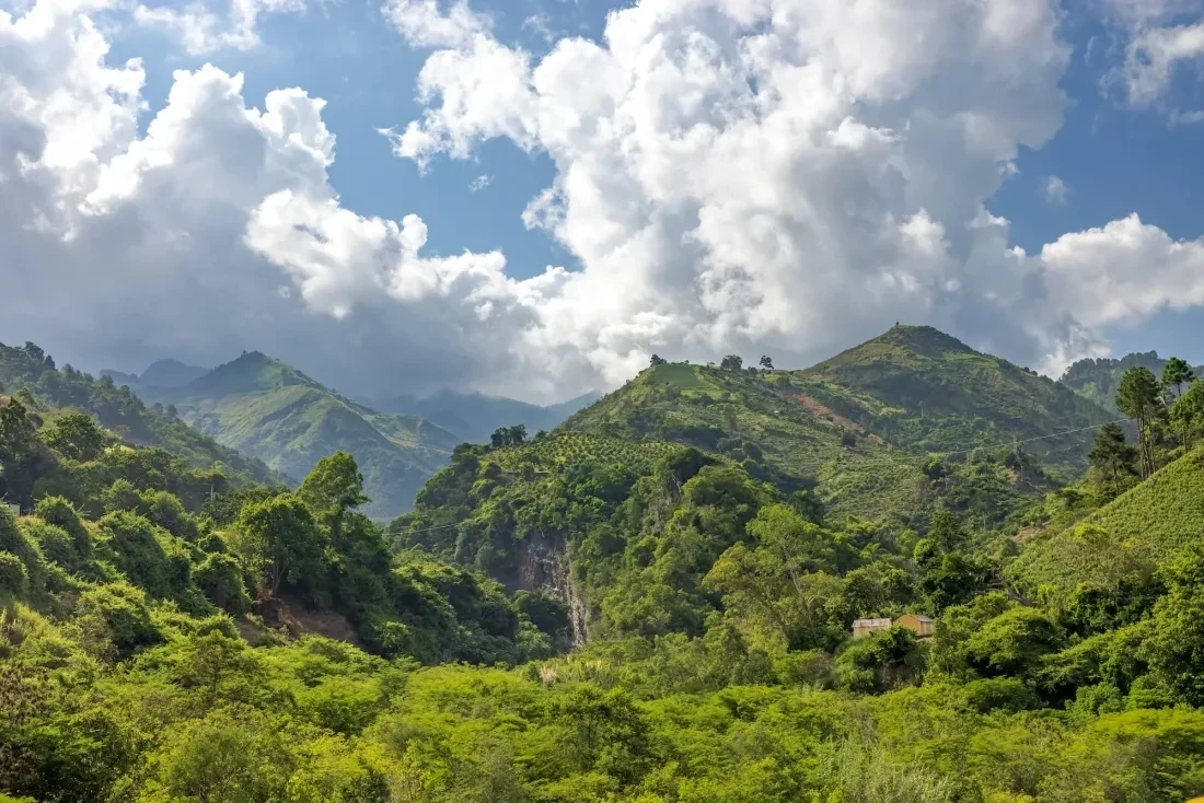 Mountain landscape in the Dominican Republic.