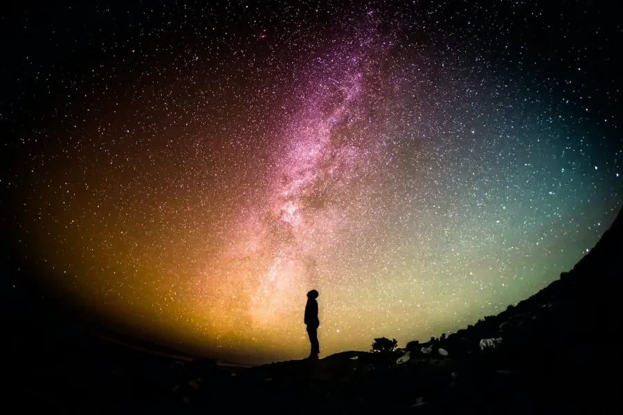 A star-filled night sky used to illustrate cultural symbolism.